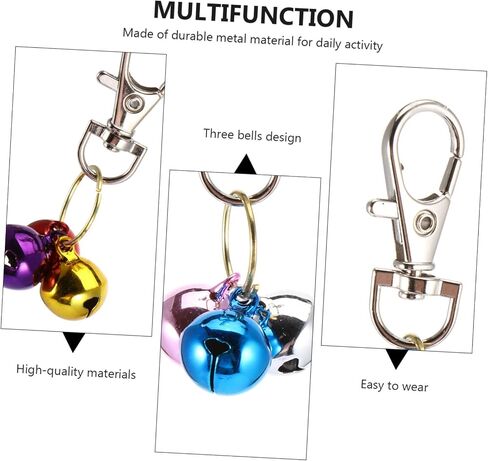 VICASKY 4pcs Cat Copper Bell Collar Bells for Boy Cats Kitten Toys Pet Necklace Keychain Training Charm Random Color in Saudi Arabia