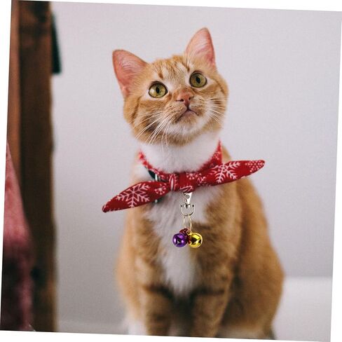 VICASKY 4pcs Cat Copper Bell Collar Bells for Boy Cats Kitten Toys Pet Necklace Keychain Training Charm Random Color in Saudi Arabia