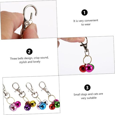 VICASKY 4pcs Cat Copper Bell Collar Bells for Boy Cats Kitten Toys Pet Necklace Keychain Training Charm Random Color in Saudi Arabia