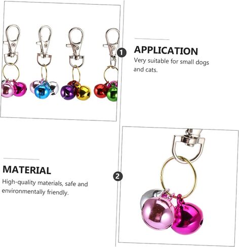 VICASKY 4pcs Cat Copper Bell Collar Bells for Boy Cats Kitten Toys Pet Necklace Keychain Training Charm Random Color in Saudi Arabia