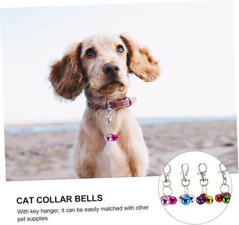 VICASKY 4pcs Cat Copper Bell Collar Bells for Boy Cats Kitten Toys Pet Necklace Keychain Training Charm Random Color in Saudi Arabia