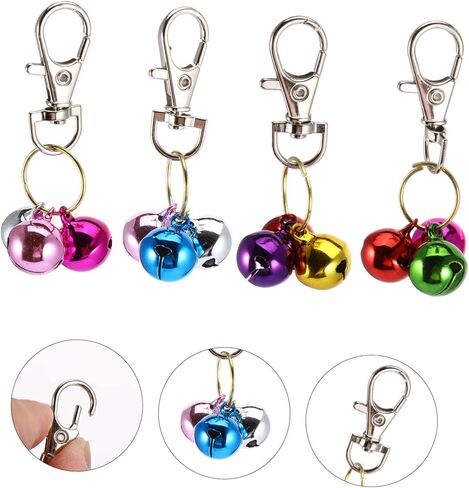 VICASKY 4pcs Cat Copper Bell Collar Bells for Boy Cats Kitten Toys Pet Necklace Keychain Training Charm Random Color in Saudi Arabia