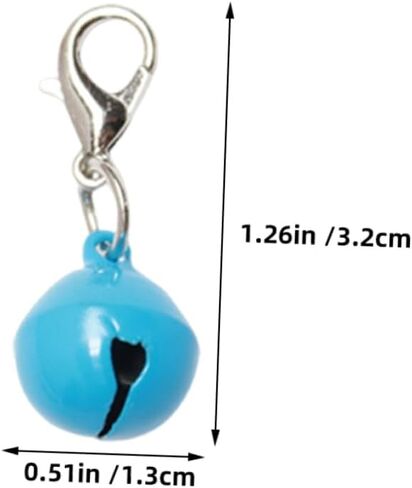 20Pcs Colorful Pet Bells for Dog and Cat Collars Decorative DIY Charms with Keychain Clip Durable Pendant Accessories for Customizing Pet Accessories in Saudi Arabia
