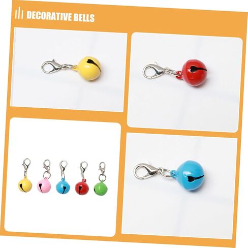 20Pcs Colorful Pet Bells for Dog and Cat Collars Decorative DIY Charms with Keychain Clip Durable Pendant Accessories for Customizing Pet Accessories in Saudi Arabia