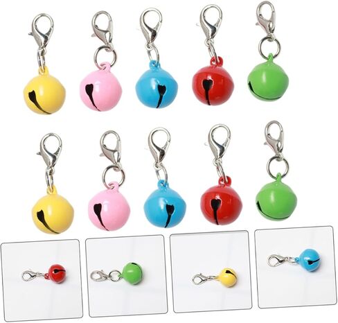 20Pcs Colorful Pet Bells for Dog and Cat Collars Decorative DIY Charms with Keychain Clip Durable Pendant Accessories for Customizing Pet Accessories in Saudi Arabia