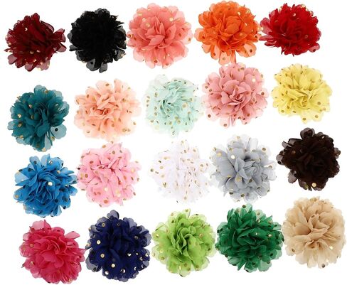 20pcs Pet Supplies Dogs Collar Flower Chiffon Decor Beautiful Styles Comfortable Breathable Collar Flowers in Saudi Arabia