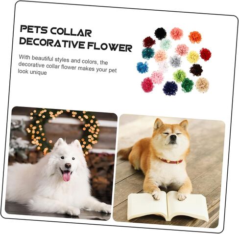 20pcs Pet Supplies Dogs Collar Flower Chiffon Decor Beautiful Styles Comfortable Breathable Collar Flowers in Saudi Arabia