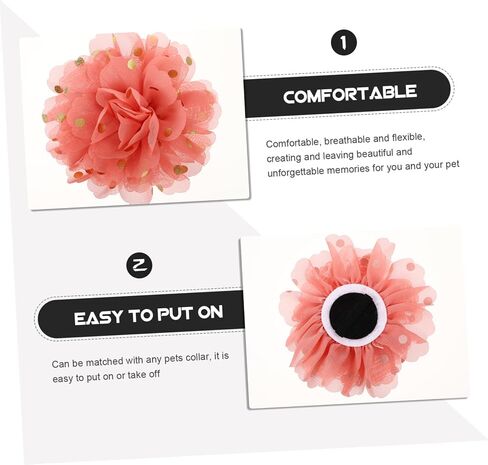 20pcs Pet Supplies Dogs Collar Flower Chiffon Decor Beautiful Styles Comfortable Breathable Collar Flowers in Saudi Arabia