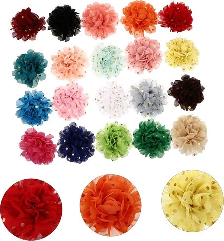 20pcs Pet Supplies Dogs Collar Flower Chiffon Decor Beautiful Styles Comfortable Breathable Collar Flowers in Saudi Arabia