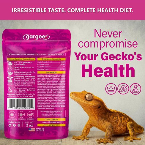 'Picky Geck' Growth - Premium Crested Gecko Food | High-Protein Fruit Formula for Bone & Muscle Support | No Fillers - Only Premium Ingredients | 2oz | Made in USA. Enjoy ! in Saudi Arabia
