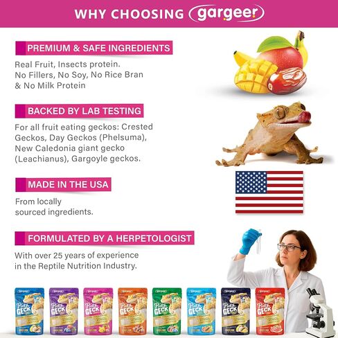 'Picky Geck' Growth - Premium Crested Gecko Food | High-Protein Fruit Formula for Bone & Muscle Support | No Fillers - Only Premium Ingredients | 2oz | Made in USA. Enjoy ! in Saudi Arabia