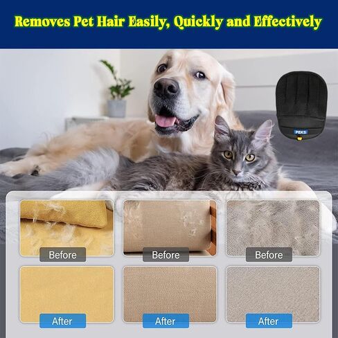 PEKS (2 Pcs) Pet Hair Remover Tool for Sofas, Car Seats, Bed, Couch, Clothing, Carpets. Newly Upgraded Reusable Electrostatic Brush, Pet Hair Removal Gloves for Dogs, Cats in Saudi Arabia