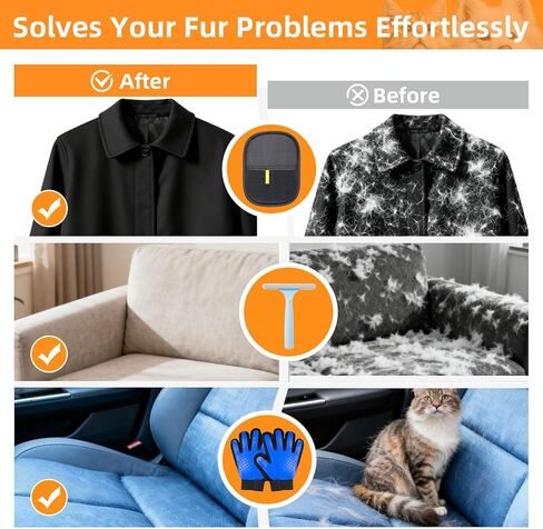 4PCS Pet Hair Remover Gloves Set - Dog Grooming Gloves for Shedding,Electrostatic Magic Brush Pet Dogs Cats Hair Remover Glove Tool for Furniture,Car,Couch,Carpet,Clothes in Kuwait