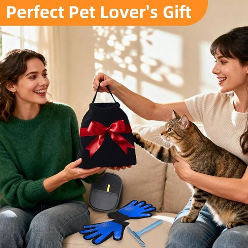 4PCS Pet Hair Remover Gloves Set - Dog Grooming Gloves for Shedding,Electrostatic Magic Brush Pet Dogs Cats Hair Remover Glove Tool for Furniture,Car,Couch,Carpet,Clothes in Kuwait