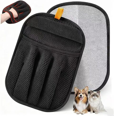 Amouy Pet Hair Removal Glove for Cats & Dogs, 2 PCS Upgraded Five-Finger Electrostatic Pet Hair Gloves, Reusable Magic Brush Pet Hair Remover Tool for Laundry, Couch, Carpet, Car Seat in Saudi Arabia