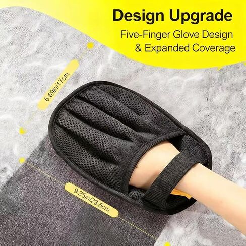 Amouy Pet Hair Removal Glove for Cats & Dogs, 2 PCS Upgraded Five-Finger Electrostatic Pet Hair Gloves, Reusable Magic Brush Pet Hair Remover Tool for Laundry, Couch, Carpet, Car Seat in Saudi Arabia