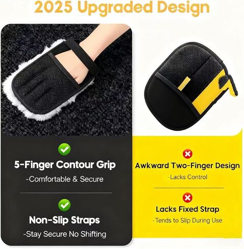 Amouy Pet Hair Removal Glove for Cats & Dogs, 2 PCS Upgraded Five-Finger Electrostatic Pet Hair Gloves, Reusable Magic Brush Pet Hair Remover Tool for Laundry, Couch, Carpet, Car Seat in Saudi Arabia