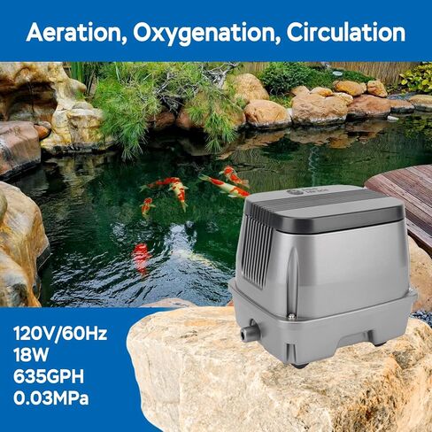 AquaMiracle Linear Air Pump ZP-40/ZP-60/ZP-100/ZP-200 for Pond Aeration, 635/950/1600/4000GPH Septic Air Pump Pond Aerators for Outdoor Ponds, Waste Treatment, Aquarium, Fish Farm, Seafood Restaurant in Saudi Arabia