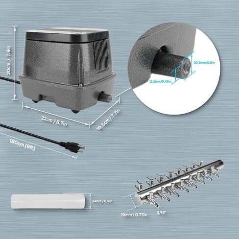AquaMiracle Linear Air Pump ZP-40/ZP-60/ZP-100 for Pond Aeration, 635/950/1600GPH Septic Air Pump Pond Aerators for Outdoor Ponds, Waste Treatment, Aquarium, Fish Farm, Seafood Restaurant in Saudi Arabia