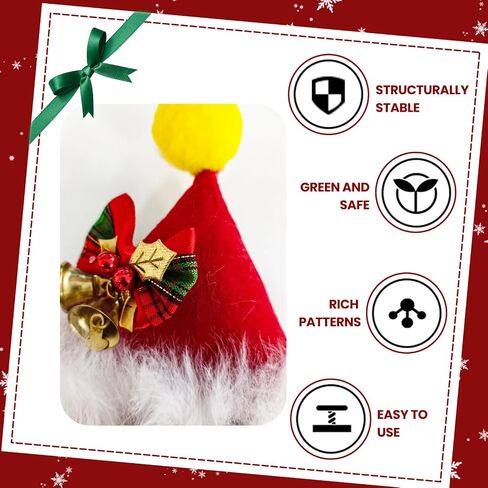 Dog Christmas Hats - Cute Pet Headwear Red Plaid, Festive Santa Hat for Cats & Dogs Holiday Photos in Saudi Arabia