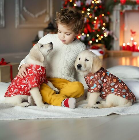 Weewooday 4 حزمة عيد الميلاد الكلب قمصان الحيوانات الأليفة مجموعة، مضحك نمط لينة الكلب تي شيرت الثلج الزنجبيل الرجال الحلوى التوت الزي الحيوانات الأليفة للقطط، الكلاب الصغيرة والمتوسطة عيد الميلاد حزب عطلة (M) in Saudi Arabia