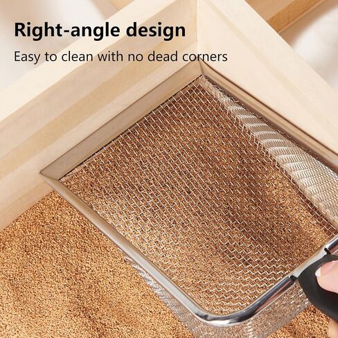 Professional Cat Litter Scoop - Stainless Steel Mesh Litter Shovel - Long Handle Sifting Shovel with Non-Slip Grip - Durable & Rust Resistant for Easy Waste Removal - Black in Saudi Arabia