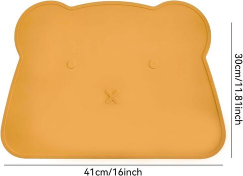 Silicone Waterproof Dog Cat Pet Feeding Mats,Anti Slip Pet Bowl Mats, BPA Free Silicone Pete Feeding Mat Bear Pattern 16In x 12In(Brick red) in Saudi Arabia