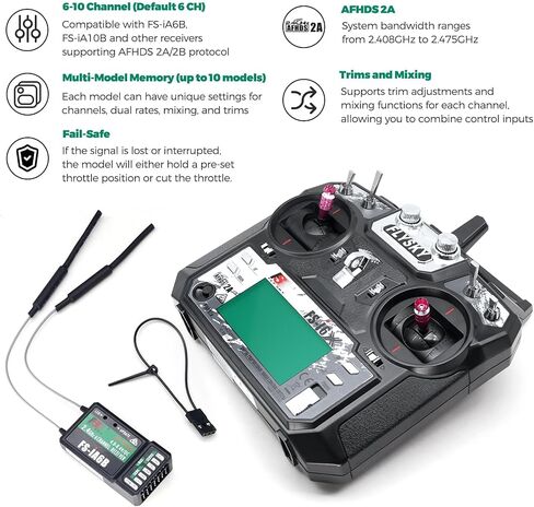 Flysky FS-iA6B Receiver 6-Channel 2.4G PPM Output with iBus Port Compatible Flysky FS-i4 FS-i6 FS-i6X FS-i10 Transmitter in Saudi Arabia