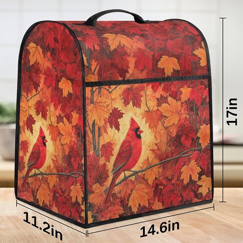 Autumn Maples Kitchen Aid Mixer Cover Red Birds Coffee Maker Cover Stand Mixer Covers Compatible with 6-8 Quart Tilt Head Bowl Lift Dust Cover with Pockets for Accessories in Kuwait