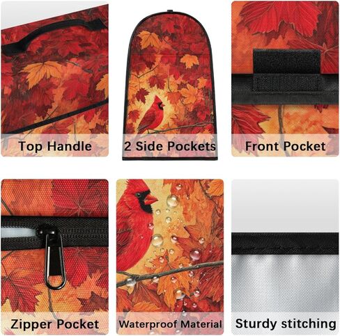 Autumn Maples Kitchen Aid Mixer Cover Red Birds Coffee Maker Cover Stand Mixer Covers Compatible with 6-8 Quart Tilt Head Bowl Lift Dust Cover with Pockets for Accessories in Kuwait