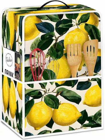Kitchen Blender Dust Cover with 2 Pockets, Dustproof Cover Compatible with Ninja Foodi, fit Most Countertop Blenders with Handle (Lemon) in Saudi Arabia