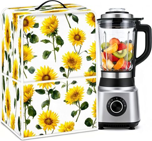 Kitchen Blender Dust Cover with 2 Pockets, Dustproof Cover Compatible with Ninja Foodi, fit Most Countertop Blenders with Handle (Lemon) in Saudi Arabia