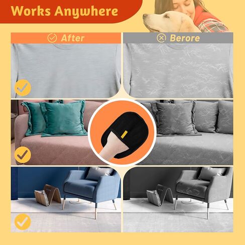 2 PCS Pet Hair Removal Gloves, Electrostatic Dog and Cat Hair Remover, Reusable Grooming Gloves for Pet Fur on Couch, Furniture, Carpet, Curtain, Efficient Animal Hair Removal Tool in Saudi Arabia