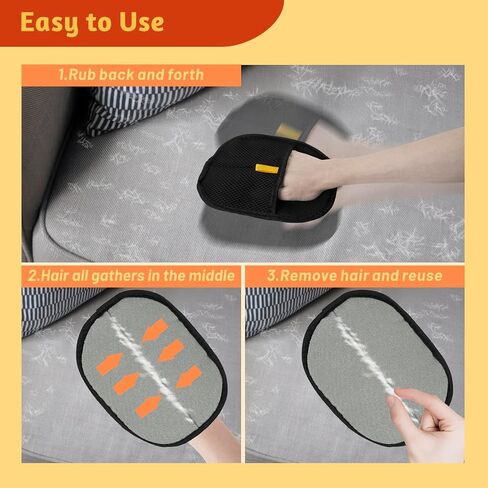 2 PCS Pet Hair Removal Gloves, Electrostatic Dog and Cat Hair Remover, Reusable Grooming Gloves for Pet Fur on Couch, Furniture, Carpet, Curtain, Efficient Animal Hair Removal Tool in Saudi Arabia