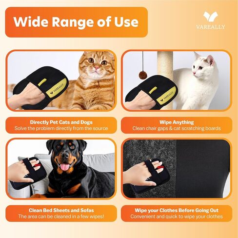 Pet Hair Removal Glove – Reusable Electrostatic Grooming Gloves for Dogs & Cats – Pet Hair Removal Dog Hair Remover in Saudi Arabia