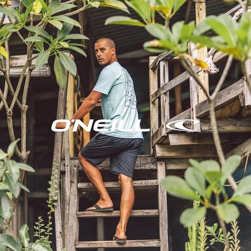 شورت O'NEILL الرجالي 20 هجين مطبوع من نسيج قطني طويل - شورت رجالي مقاوم للماء مع نسيج مطاطي سريع الجفاف وجيوب in Kuwait