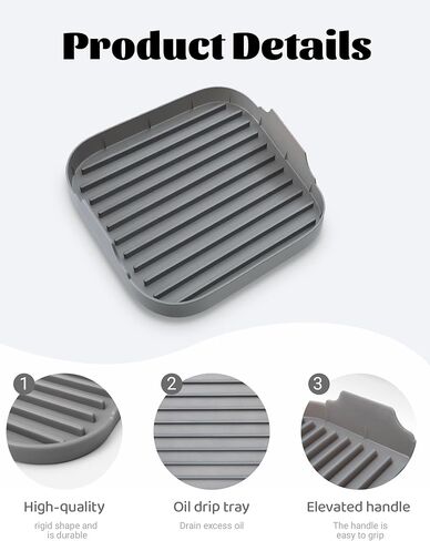 Microwave Bacon Tray -10 Inch Large Silicone Food Grade Bacon Pot, Gray, Suitable For Microwave Cooking in Saudi Arabia