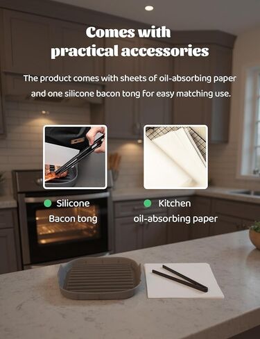 Microwave Bacon Tray -10 Inch Large Silicone Food Grade Bacon Pot, Gray, Suitable For Microwave Cooking in Saudi Arabia