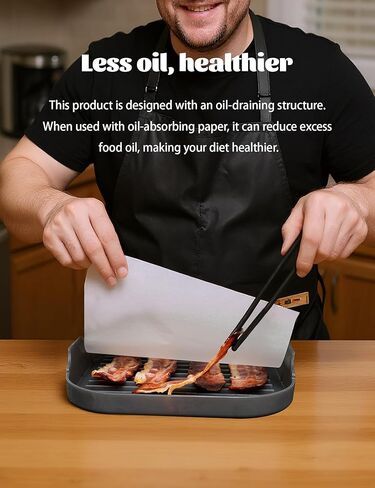 Microwave Bacon Tray -10 Inch Large Silicone Food Grade Bacon Pot, Gray, Suitable For Microwave Cooking in Saudi Arabia