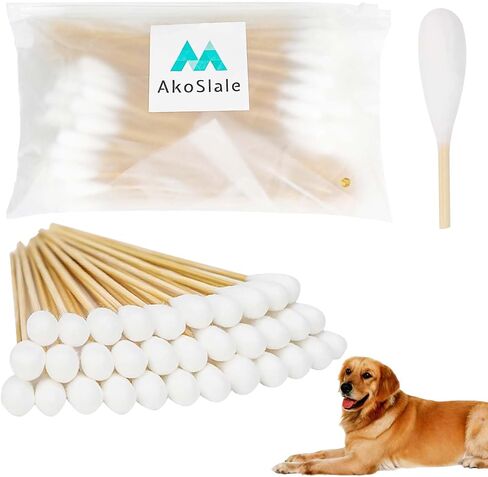 Large Cotton Swabs for Dog Ear Cleaning, 100PCS, 7 Inch Bamboo Cotton Swabs – Extra Long, Biodegradable & Safe Ear Care Swabs for Pets, Grooming, and Wax Removal in Saudi Arabia
