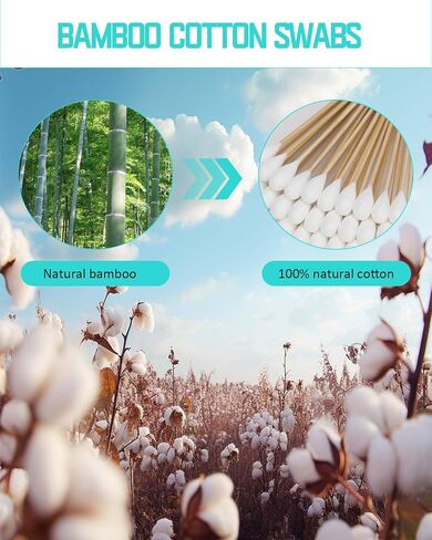 Large Cotton Swabs for Dog Ear Cleaning, 100PCS, 7 Inch Bamboo Cotton Swabs – Extra Long, Biodegradable & Safe Ear Care Swabs for Pets, Grooming, and Wax Removal in Saudi Arabia