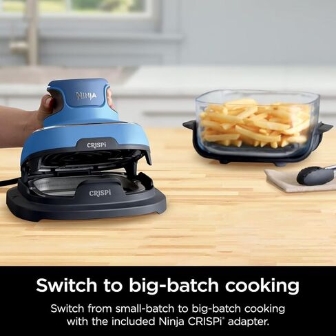 نظام طهي مقلاة هوائية زجاجية محمولة 5 في 1 من Ninja Crispi، 4-QT، مع 3 حاويات زجاجية TempWare، وألواح وأغطية درج، 1500 وات in Kuwait