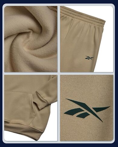 طقم الركض للأولاد من ريبوك - قطعتين سويت شيرت بغطاء رأس صوف وبنطلون رياضي (4-10) in Kuwait