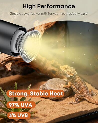 4 قطع من مصابيح Pawfly الحرارية للزواحف، لمبة UVA UVB بقدرة 50 واط، استبدال لمبة الحرارة للزواحف، مصباح سلحفاة لخزان السلحفاة، ضوء سلحفاة للتنين الملتحي والسلحفاة والسحلية والحرباء in Kuwait