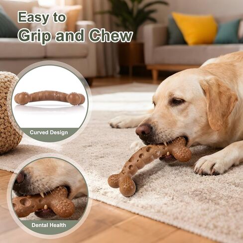 Dog Chew Toy for Aggressive Chewers Bacon Flavored Indestructible Dog Bone Toys for Medium/Large Breed to Keep Them Busy in Saudi Arabia