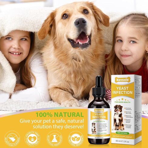 علاج عدوى الخميرة للكلاب - قطرات طبيعية لعدوى أذن الكلاب لتخفيف الحكة والحساسية، وتلطيف التهاب الجلد، وعلاج عدوى خميرة الكلاب لجميع السلالات والأحجام، 2 أونصة سائلة in Kuwait