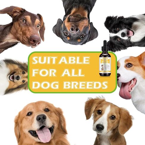 علاج عدوى الخميرة للكلاب - قطرات طبيعية لعدوى أذن الكلاب لتخفيف الحكة والحساسية، وتلطيف التهاب الجلد، وعلاج عدوى خميرة الكلاب لجميع السلالات والأحجام، 2 أونصة سائلة in Kuwait
