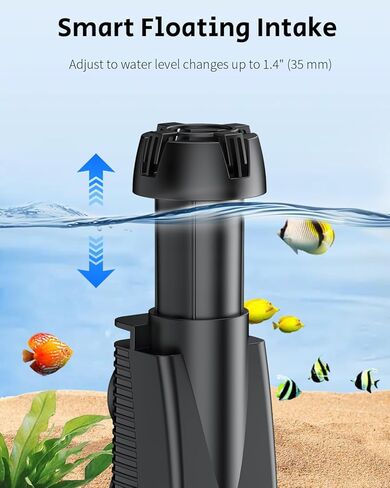 Pawfly 80 GPH 4 W Aquarium Surface Skimmer for Fish Tanks up to 92 Gallons, Aquarium Oil Film Processor, Fish Tank Filter with Bio Sponge & Suction Cups, Fish Tank Oil Skimmer, Oil Film Remover in Saudi Arabia