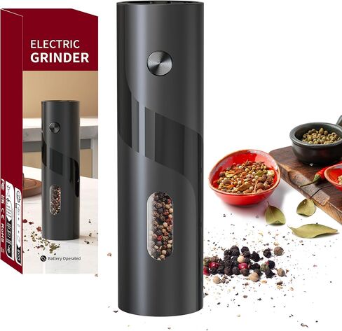 Electric Pepper Grinder, Sleek Matte Finish, CD Button,4.06 fl oz Capacity, LED Indicator（Without Battery) in Saudi Arabia