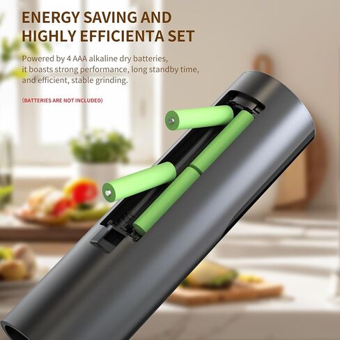 Electric Pepper Grinder, Sleek Matte Finish, CD Button,4.06 fl oz Capacity, LED Indicator（Without Battery) in Saudi Arabia